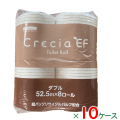 クレシアEF トイレットロール　52.5m ダブル　パルプ＋紙パック　リサイクルパルプ 52.5mダブル　8ロール×8パック／ケース　20841