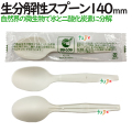 PLA特中スプーン単袋入　no.1131　グリーンプラ　生分解性プラスチックスプーン