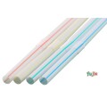 ジュース用 フレックスストロー 6mm×21cm 包装なし ストライプ白地 10000本（500本×20小箱）／ケース わらおstraw 497