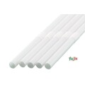 ジュース用セミロング フレックスストロー 6mm×25cm 包装なし 白色 6000本（500本×12小箱）／ケース わらおstraw 523