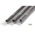 シェイク用 ストレートストロー 7mm×21cm フィルム包装 黒色 8000本（400本×20小箱）／ケース わらおstraw 550