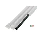 輸入　ジュース用 フレックスストロー 6mm×21cm 紙包装 黒色 10000本（500本×20小箱）／ケース わらおstraw 907