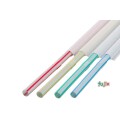 輸入　ジュース用 フレックスストロー 6mm×21cm 紙包装 ストライプ白地 10000本（500本×20小箱）／ケース わらおstraw 910