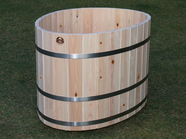 富士山の檜風呂 １人用 たまご形 小節 檜の露天風呂 ふじやま工芸