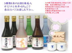 福美人　送料無料【おちょこ・木升付】　お楽しみ300ml 6本セット 【自宅用におすすめ】