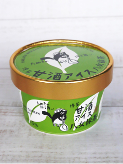 4439　博多 甘酒アイス 八女抹茶 たぬきの振る舞い　1個(85ml)