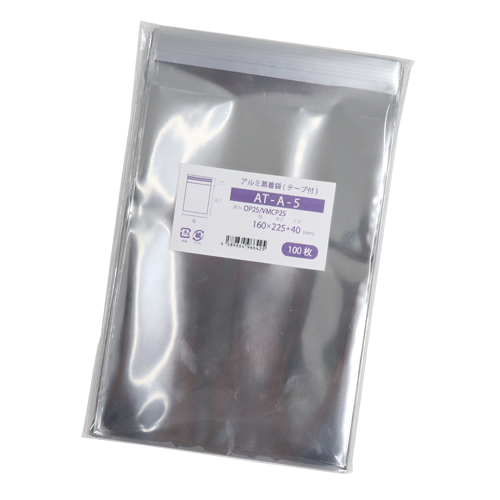アルミ蒸着テープ付袋 AT-A-5 100 枚入 袋の王国 本店