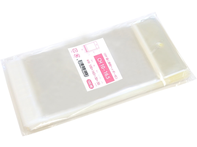 OPP透明ヘッダー・テープ付袋 CH10-16.5 100 枚入 袋の王国 本店
