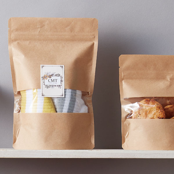 チャック付スタンドパック CMTタイプ（茶クラフト袋窓抜き）