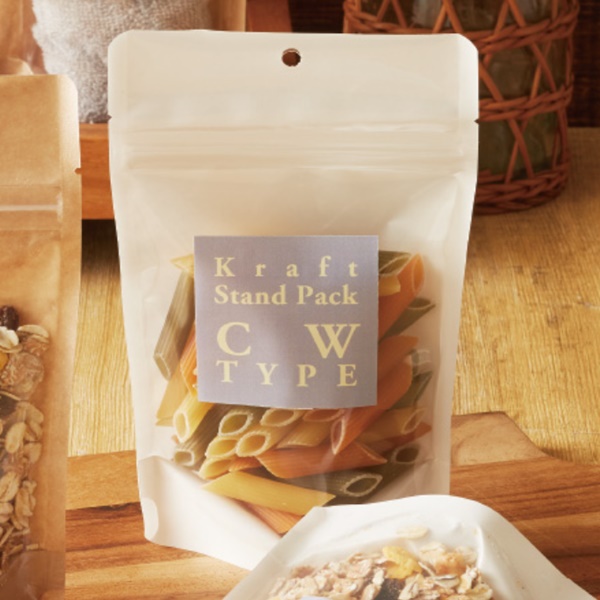チャック付スタンドパック　白片面クラフト袋 CW