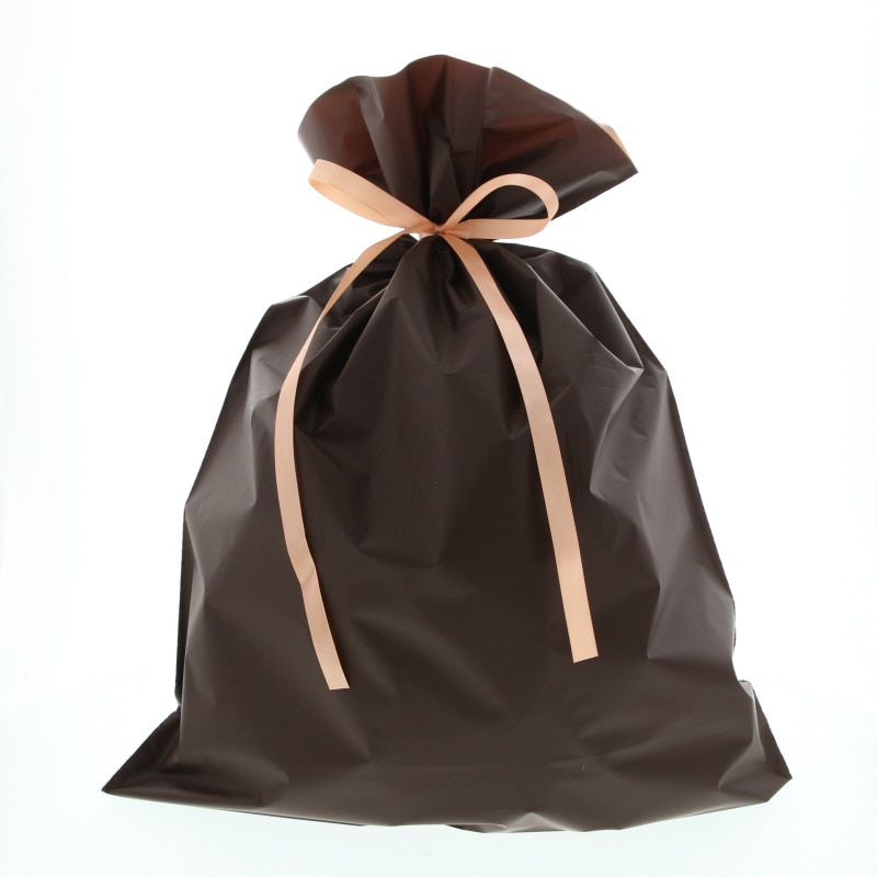 梨地巾着袋 LL ブラウン