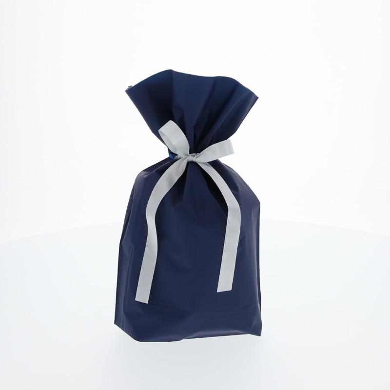 梨地巾着袋 S ネイビー