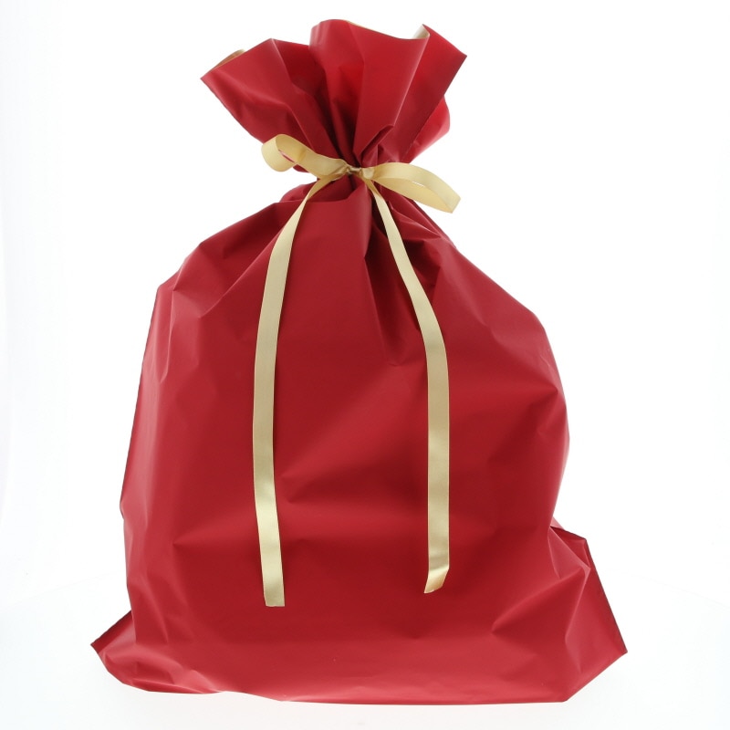 梨地巾着袋 LL レッド