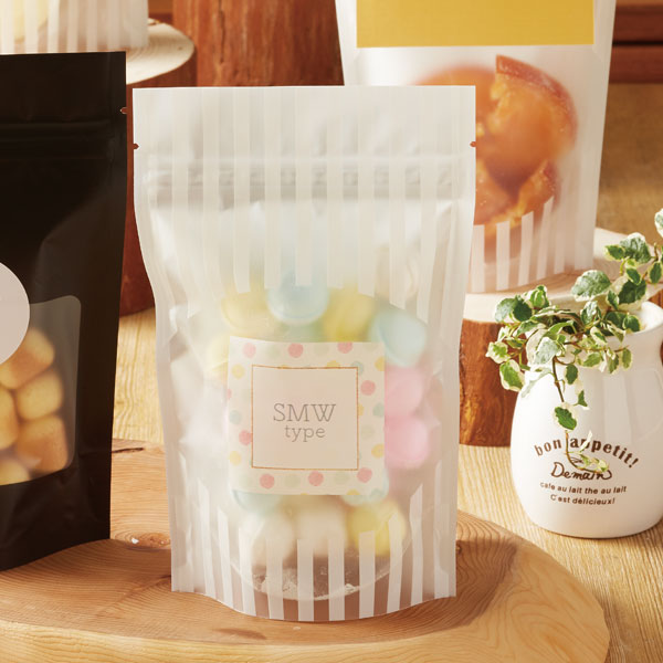 チャック付スタンドパック SMWタイプ(白ストライプ）