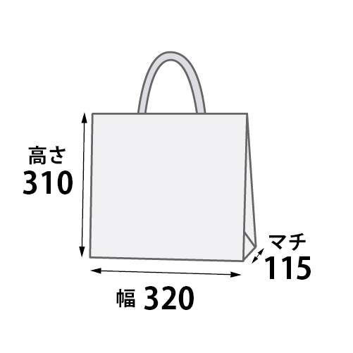 25チャームバッグ 3才 寸法図