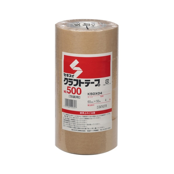 クラフトテープ セキスイNo.500 60mm×50m 4巻入