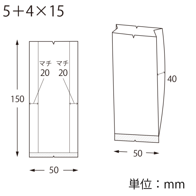 スウィートパック合掌 GBN　5＋4×15 寸法図