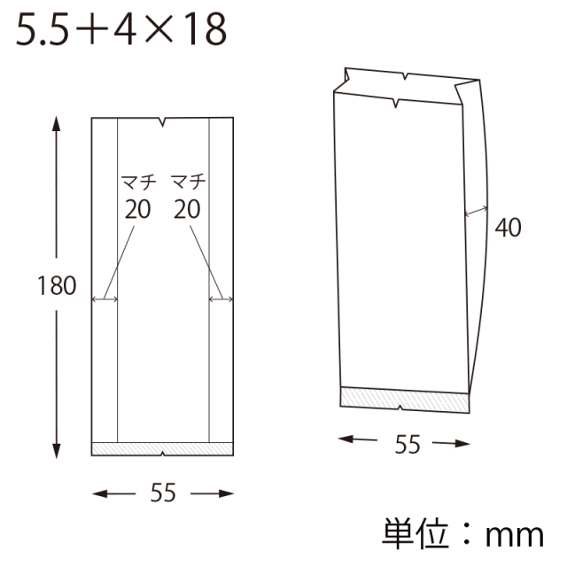 スウィートパック 合掌GKL 5.5＋4×18 サイズ