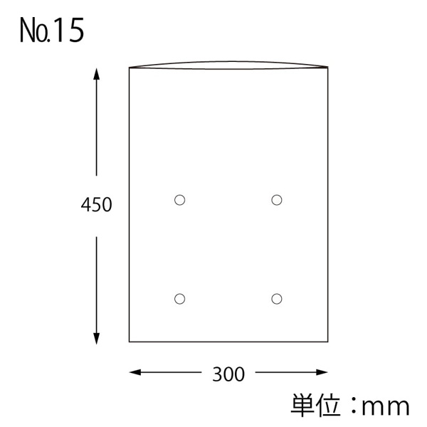 ボードンパック 4穴あり 0.02 No.15 SWAN 寸法図