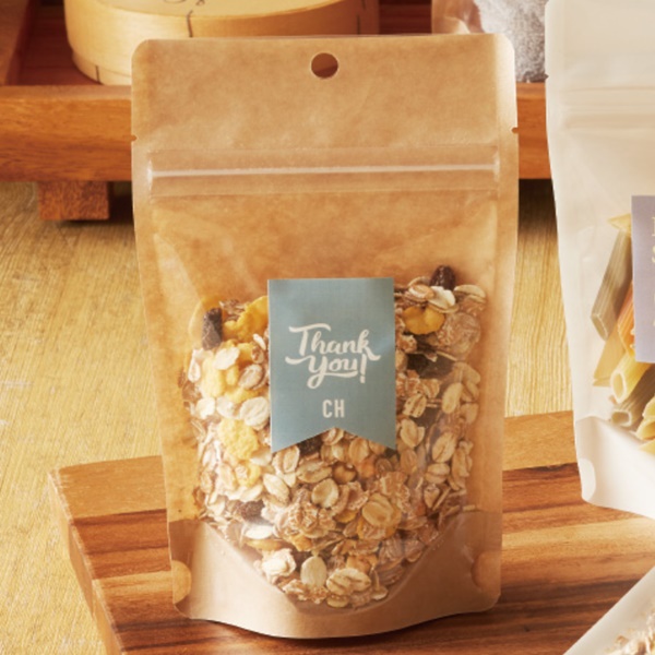 スタンドチャック袋(フック穴)片面クラフト