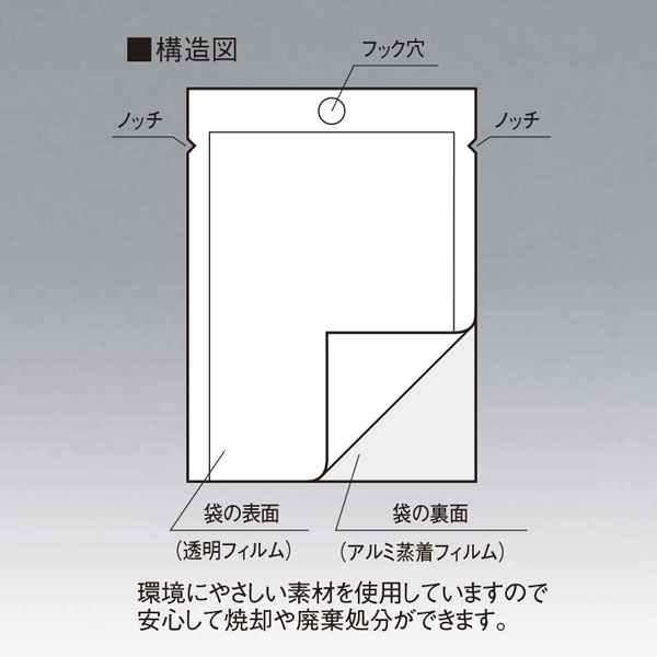 三方袋 JXタイプ（フック穴あり）