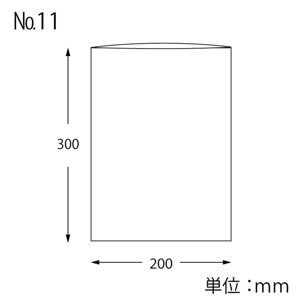 ボードンパック 穴なし 0.02 No.11 SWAN 寸法図