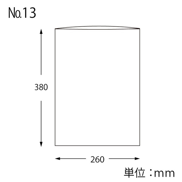 ボードンパック 穴なし 0.02 No.13 SWAN 寸法図