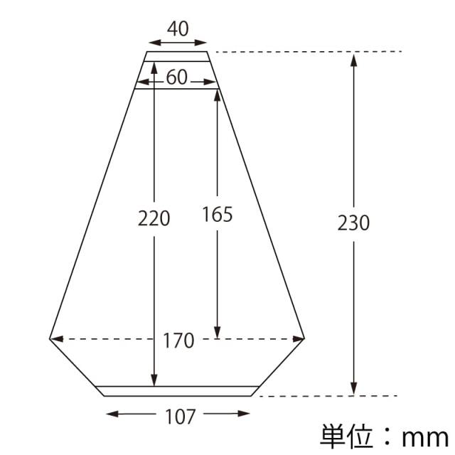 サンドイッチ袋 60 イージーカット ライン白　寸法図