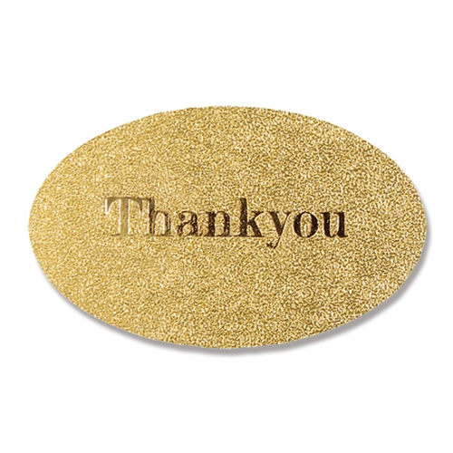 ギフトシール オーバル　サンキュー　金
