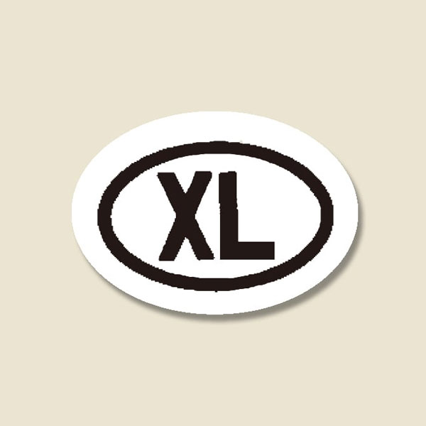 タックラベル(シール) サイズ表示「XL」