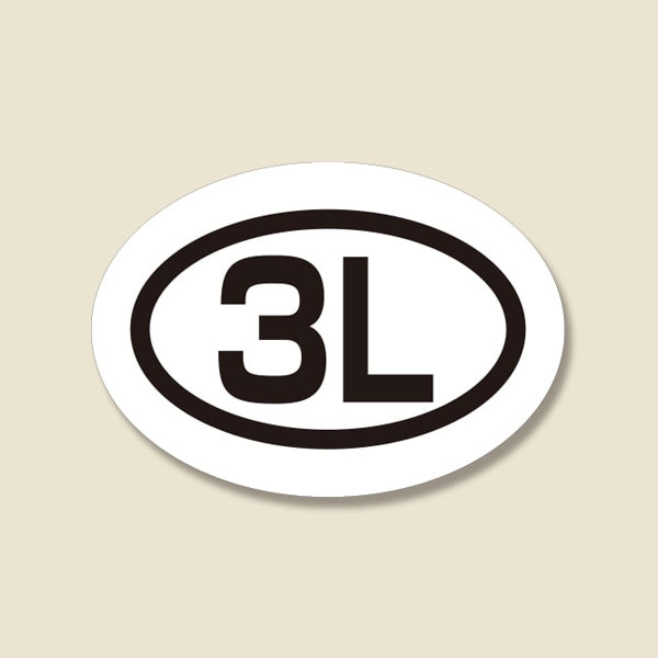 タックラベル(シール) サイズ表示「3L」