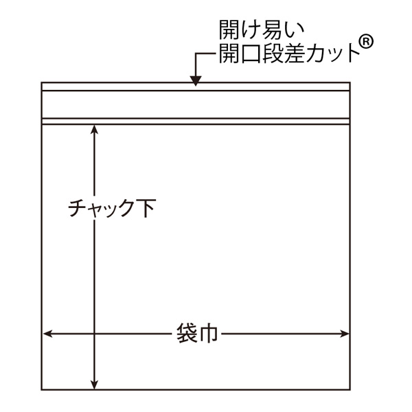 機内持込みユニパック 寸法図