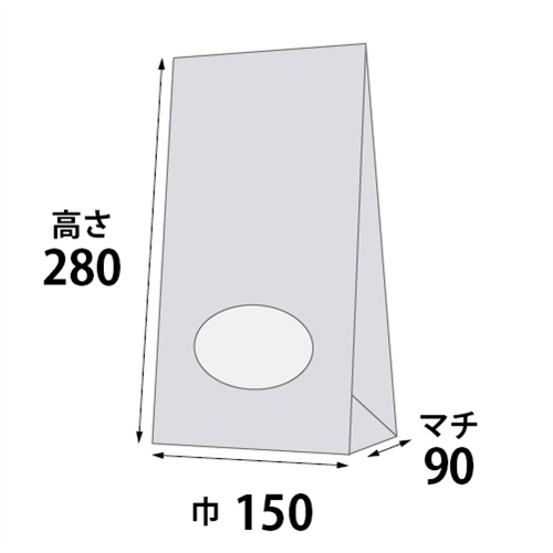 窓付袋 No.6 寸法図