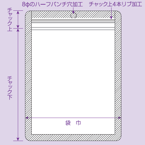 ラミグリップスリットジッパーサイズ