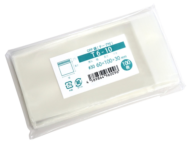 OPPテープ付袋 T6-10 100 枚入 袋の王国 本店