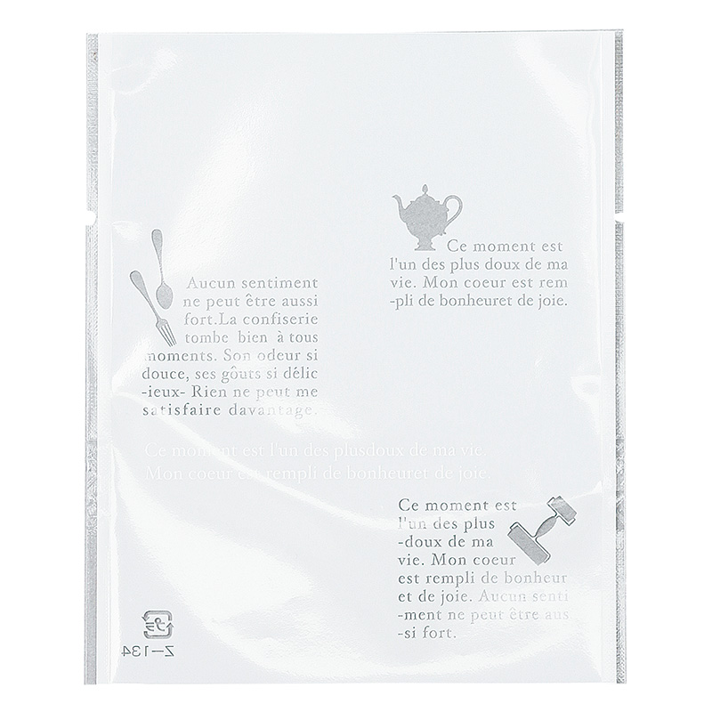 平袋Z-134-1 フランス語ツール柄／白 中 100枚