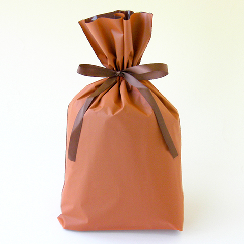 梨地巾着袋 オレンジ