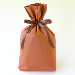 梨地巾着袋 オレンジ