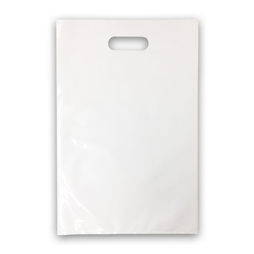 袋探（ふくろたん）】持ち手穴付袋 サンクスバッグ底マチなし ホワイト