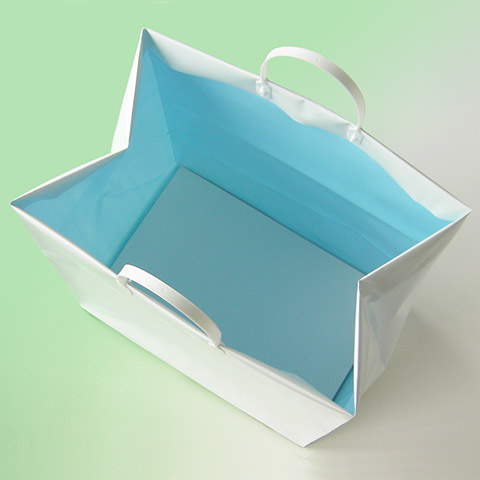 袋探（ふくろたん）】手提げ袋 パールバッグ ツートン無地・オーシャン