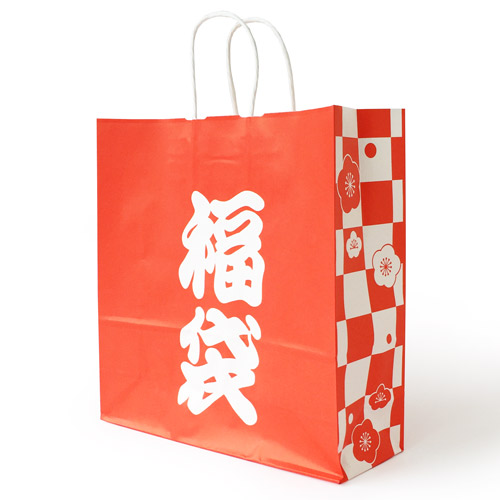 手提紙袋【福袋】福袋用　紙袋　 店舗用品　年末年始　おたのしみ袋 袋探（ふくろたん）】手提げ紙袋 梅市松 福袋（100枚入）