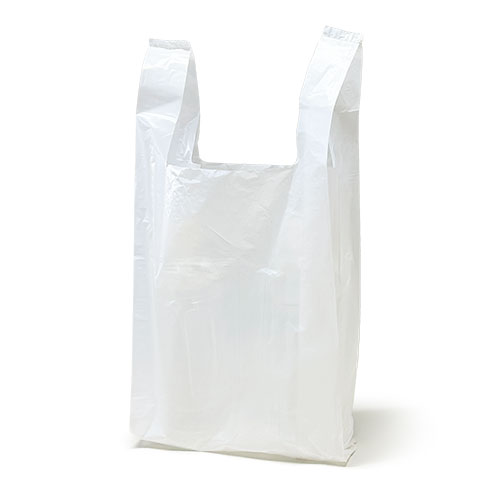 【受注生産品】手提げレジ袋 HD乳白 無地