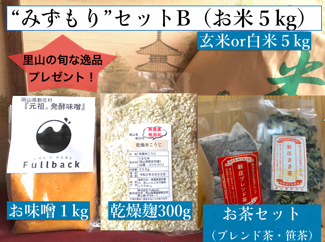 “みずもり”セットB【お米５kg（精米or玄米）】～「季節の逸品」プレゼント～