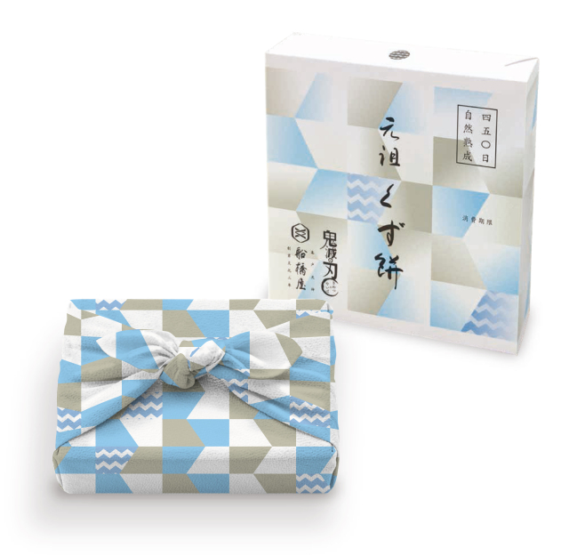 「鬼滅の刃」船橋屋 嘴平伊之助パッケージ/元祖くず餅小箱(24切/1.5名様用) 【風呂敷付】【消費期限は製造から2日間/遠方は当日期限】