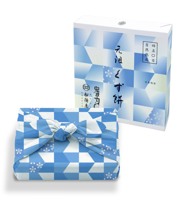 【期間限定】「鬼滅の刃」船橋屋 宇髄天元パッケージ/元祖くず餅小箱(24切/1.5名様用) 【風呂敷付】【消費期限は製造から2日間/遠方は当日期限】