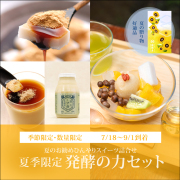 夏季限定 発酵の力セット【くず餅大箱・夏の柑橘あんみつ2個・プリン2個・乳酸菌小ボトル2本】【7/18～9/1到着】【冷蔵品】
