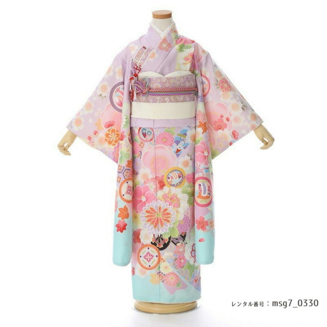 未使用仕付け糸付⭐桜柄と金彩のハーモニーがキュート&ラブリーな7歳用七五三祝着 七五三着物レンタル7歳女の子｜きものカンパニー