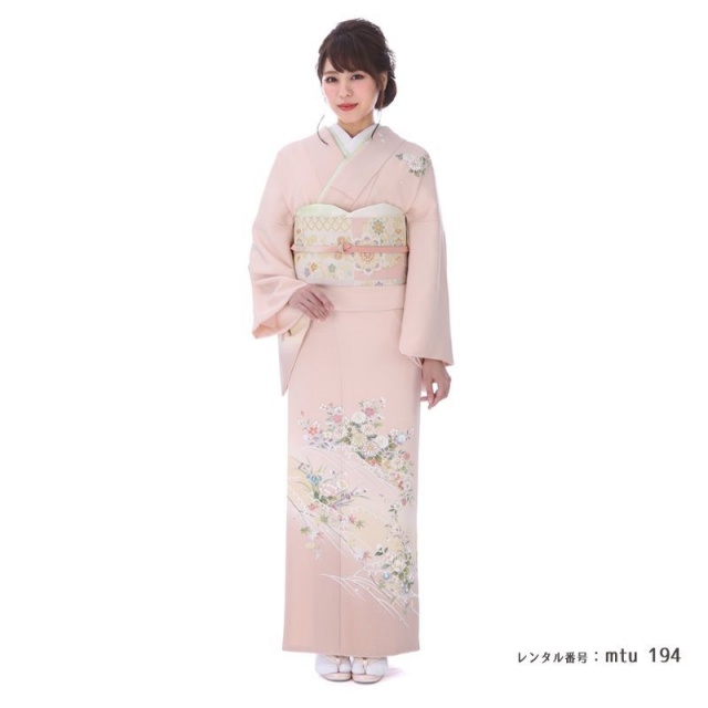 1453高身長ピンク訪問着 単品 夏用単衣訪問着 レンタル 訪問着 ピンクぼかしに花色紙 身長 154cm