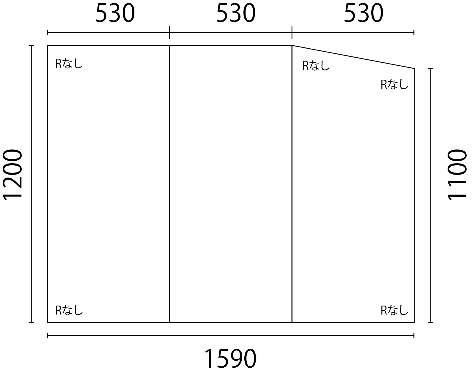 【日本製】大型浴槽用　風呂ふた　ビッグセーション 1200X1590/3分割