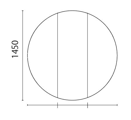 丸型　変形組合せ風呂ふた　1450mm丸型　3枚割